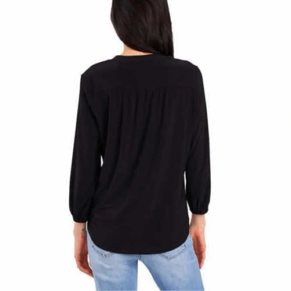 Two by Vince Camuto Ladies' V-Neck Long Sleeve Top, Olympia Black - Picture 3 of 3